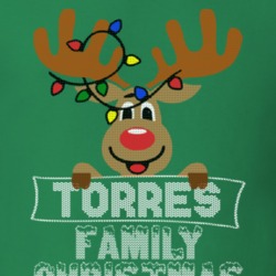 Torres Family Christmas Reindeer Knitted Look Christmas T Shirt 35074959