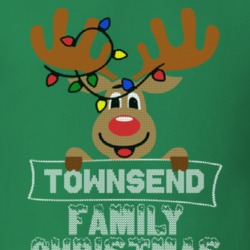 Townsend Family Christmas Reindeer Knitted Look Christmas T Shirt 35074960