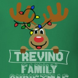 Trevino Family Christmas Reindeer Knitted Look Christmas T Shirt 35074966
