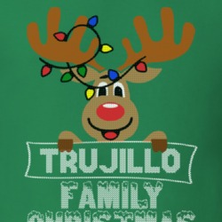 Trujillo Family Christmas Reindeer Knitted Look Christmas T Shirt 35074968