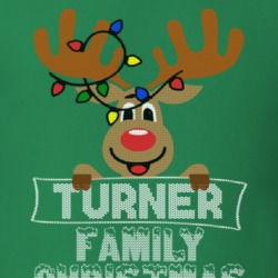 Turner Family Christmas Reindeer Knitted Look Christmas T Shirt 35074971