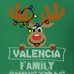 Valencia Family Christmas Reindeer Knitted Look Christmas T Shirt 35074977