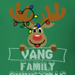 Vang Family Christmas Reindeer Knitted Look Christmas T Shirt 35074984