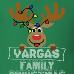 Vargas Family Christmas Reindeer Knitted Look Christmas T Shirt 35074986