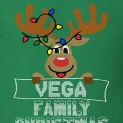 Vega Family Christmas Reindeer Knitted Look Christmas T Shirt 35074994