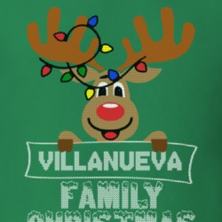 Villanueva Family Christmas Reindeer Knitted Look Christmas T Shirt 35075003