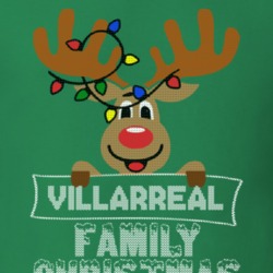 Villarreal Family Christmas Reindeer Knitted Look Christmas T Shirt 35075005