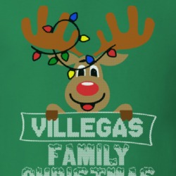 Villegas Family Christmas Reindeer Knitted Look Christmas T Shirt 35075007