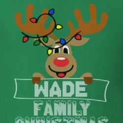 Wade Family Christmas Reindeer Knitted Look Christmas T Shirt 35075010