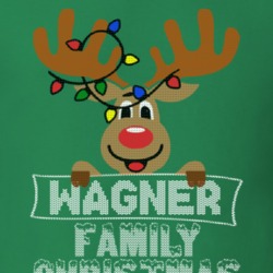 Wagner Family Christmas Reindeer Knitted Look Christmas T Shirt 35075013