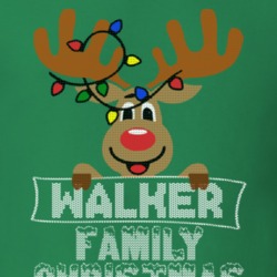 Walker Family Christmas Reindeer Knitted Look Christmas T Shirt 35075015