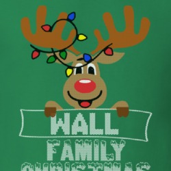 Wall Family Christmas Reindeer Knitted Look Christmas T Shirt 35075017