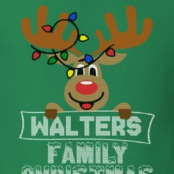 Walters Family Christmas Reindeer Knitted Look Christmas T Shirt 35075029