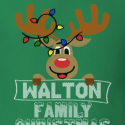 Walton Family Christmas Reindeer Knitted Look Christmas T Shirt 35075030