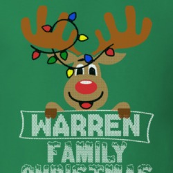 Warren Family Christmas Reindeer Knitted Look Christmas T Shirt 35075039