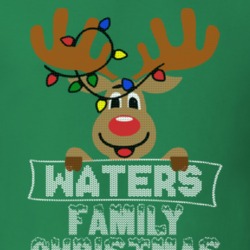 Waters Family Christmas Reindeer Knitted Look Christmas T Shirt 35075043