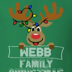 Webb Family Christmas Reindeer Knitted Look Christmas T Shirt 35075051