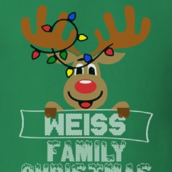 Weiss Family Christmas Reindeer Knitted Look Christmas T Shirt 35075058