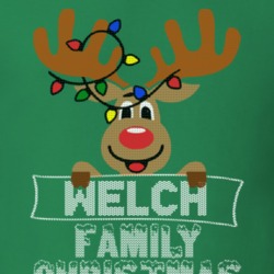 Welch Family Christmas Reindeer Knitted Look Christmas T Shirt 35075060
