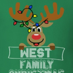 West Family Christmas Reindeer Knitted Look Christmas T Shirt 35075065