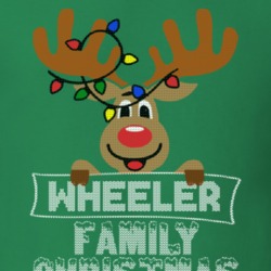 Wheeler Family Christmas Reindeer Knitted Look Christmas T Shirt 35075067