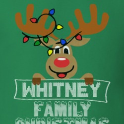 Whitney Family Christmas Reindeer Knitted Look Christmas T Shirt 35075073