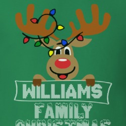 Williams Family Christmas Reindeer Knitted Look Christmas T Shirt 35075086