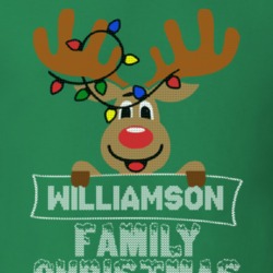 Williamson Family Christmas Reindeer Knitted Look Christmas T Shirt 35075088