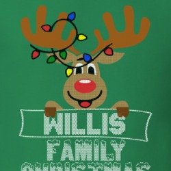 Willis Family Christmas Reindeer Knitted Look Christmas T Shirt 35075090