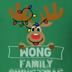Wong Family Christmas Reindeer Knitted Look Christmas T Shirt 35075100