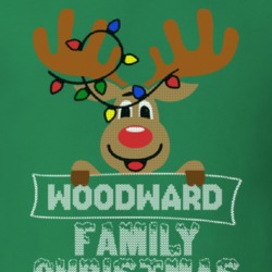 Woodward Family Christmas Reindeer Knitted Look Christmas T Shirt 35075107