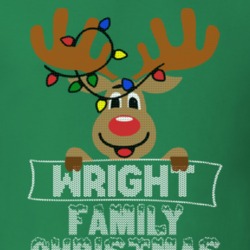 Wright Family Christmas Reindeer Knitted Look Christmas T Shirt 35075109