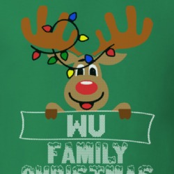 Wu Family Christmas Reindeer Knitted Look Christmas T Shirt 35075111