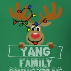 Yang Family Christmas Reindeer Knitted Look Christmas T Shirt 35075114