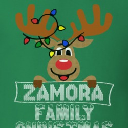 Zamora Family Christmas Reindeer Knitted Look Christmas T Shirt 35075124