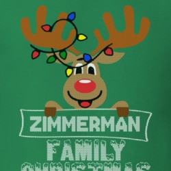 Zimmerman Family Christmas Reindeer Knitted Look Christmas T Shirt 35075129