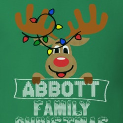 Abbott Family Christmas Reindeer Knitted Look Christmas T Shirt 35075133
