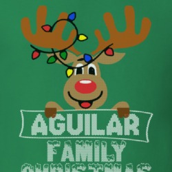 Aguilar Family Christmas Reindeer Knitted Look Christmas T Shirt 35075141