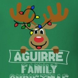 Aguirre Family Christmas Reindeer Knitted Look Christmas T Shirt 35075143