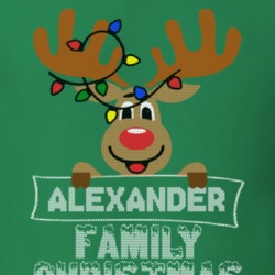 Alexander Family Christmas Reindeer Knitted Look Christmas T Shirt 35075144