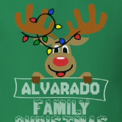 Alvarado Family Christmas Reindeer Knitted Look Christmas T Shirt 35075151