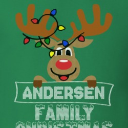 Andersen Family Christmas Reindeer Knitted Look Christmas T Shirt 35075155