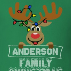 Anderson Family Christmas Reindeer Knitted Look Christmas T Shirt 35075156