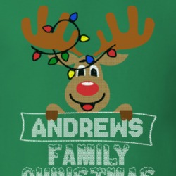 Andrews Family Christmas Reindeer Knitted Look Christmas T Shirt 35075160