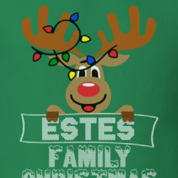 Estes Family Christmas Reindeer Knitted Look Christmas T Shirt 35075204