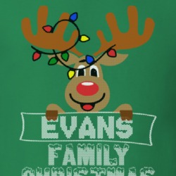 Evans Family Christmas Reindeer Knitted Look Christmas T Shirt 35075208