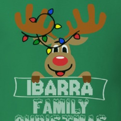 Ibarra Family Christmas Reindeer Knitted Look Christmas T Shirt 35075211