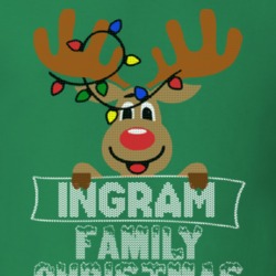 Ingram Family Christmas Reindeer Knitted Look Christmas T Shirt 35075212