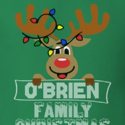 O'brien Family Christmas Reindeer Knitted Look Christmas T Shirt 35075216