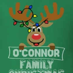 O'connor Family Christmas Reindeer Knitted Look Christmas T Shirt 35075220